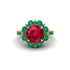 Ruby Halo Sunburst Engagement Ring - Winter No. 25 image 3