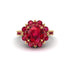 Ruby Halo Sunburst Engagement Ring - Winter No. 55