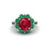 Ruby Halo Sunburst Engagement Ring - Winter No. 26 image 3