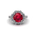 Ruby Halo Sunburst Engagement Ring - Winter No. 12