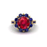 Ruby Halo Sunburst Engagement Ring - Winter No. 70