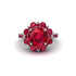 Ruby Halo Sunburst Engagement Ring - Winter No. 57 image 3