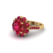 Ruby Halo Sunburst Engagement Ring - Winter No. 55 image 1