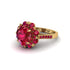 Ruby Halo Sunburst Engagement Ring - Winter No. 55 image 1