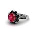 Ruby Halo Sunburst Engagement Ring - Winter No. 42 image 1