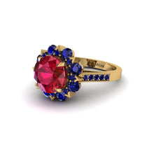 Ruby Halo Sunburst Engagement Ring - Winter No. 70 image 1