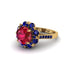 Ruby Halo Sunburst Engagement Ring - Winter No. 70