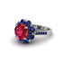 Ruby Halo Sunburst Engagement Ring - Winter No. 72 image 1