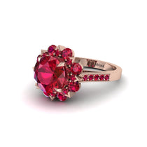 Ruby Halo Sunburst Engagement Ring - Winter No. 56 image 1