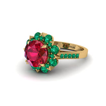 Ruby Halo Sunburst Engagement Ring - Winter No. 25 image 1