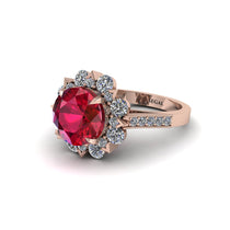 Ruby Halo Sunburst Engagement Ring - Winter No. 11 image 1