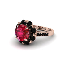 Ruby Halo Sunburst Engagement Ring - Winter No. 41 image 1