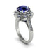 Sapphire Halo Sunburst Engagement Ring - Winter No. 15 image 2