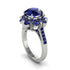 Sapphire Halo Sunburst Engagement Ring - Winter No. 75