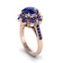 Sapphire Halo Sunburst Engagement Ring - Winter No. 74