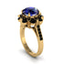 Sapphire Halo Sunburst Engagement Ring - Winter No. 43