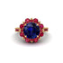 Sapphire Halo Sunburst Engagement Ring - Winter No. 58 image 3
