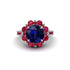 Sapphire Halo Sunburst Engagement Ring - Winter No. 60