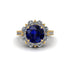 Sapphire Halo Sunburst Engagement Ring - Winter No. 13 image 3
