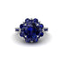 Sapphire Halo Sunburst Engagement Ring - Winter No. 75