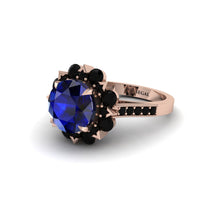 Sapphire Halo Sunburst Engagement Ring - Winter No. 44 image 1