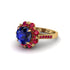 Sapphire Halo Sunburst Engagement Ring - Winter No. 58 image 1