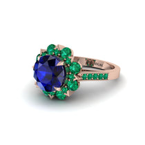Sapphire Halo Sunburst Engagement Ring - Winter No. 29 image 1