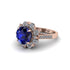 Sapphire Halo Sunburst Engagement Ring - Winter No. 14 image 1