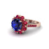 Sapphire Halo Sunburst Engagement Ring - Winter No. 59 image 1