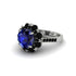 Sapphire Halo Sunburst Engagement Ring - Winter No. 45 image 1