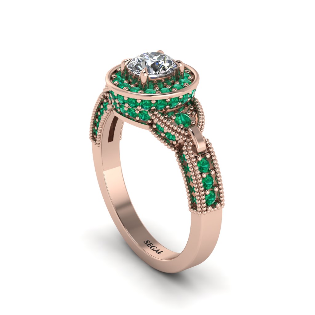 Diamond Double Halo Handmade Engagement Ring - Gracelyn No. 17