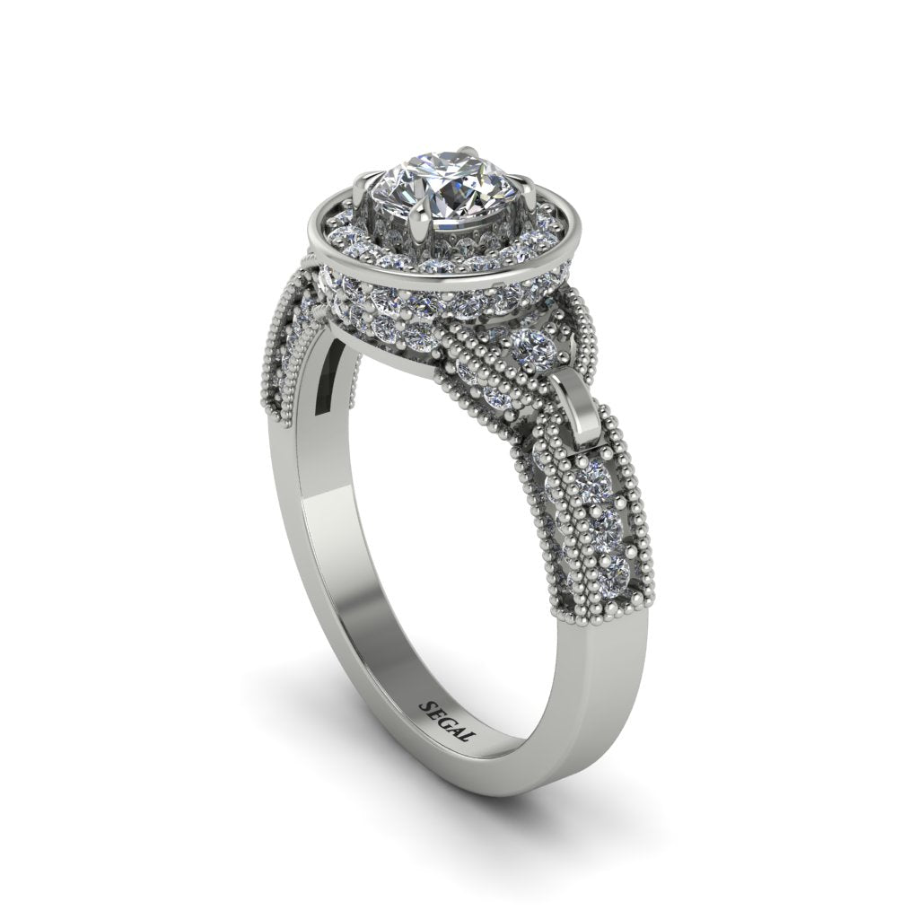 Diamond Double Halo Handmade Engagement Ring - Gracelyn No. 3