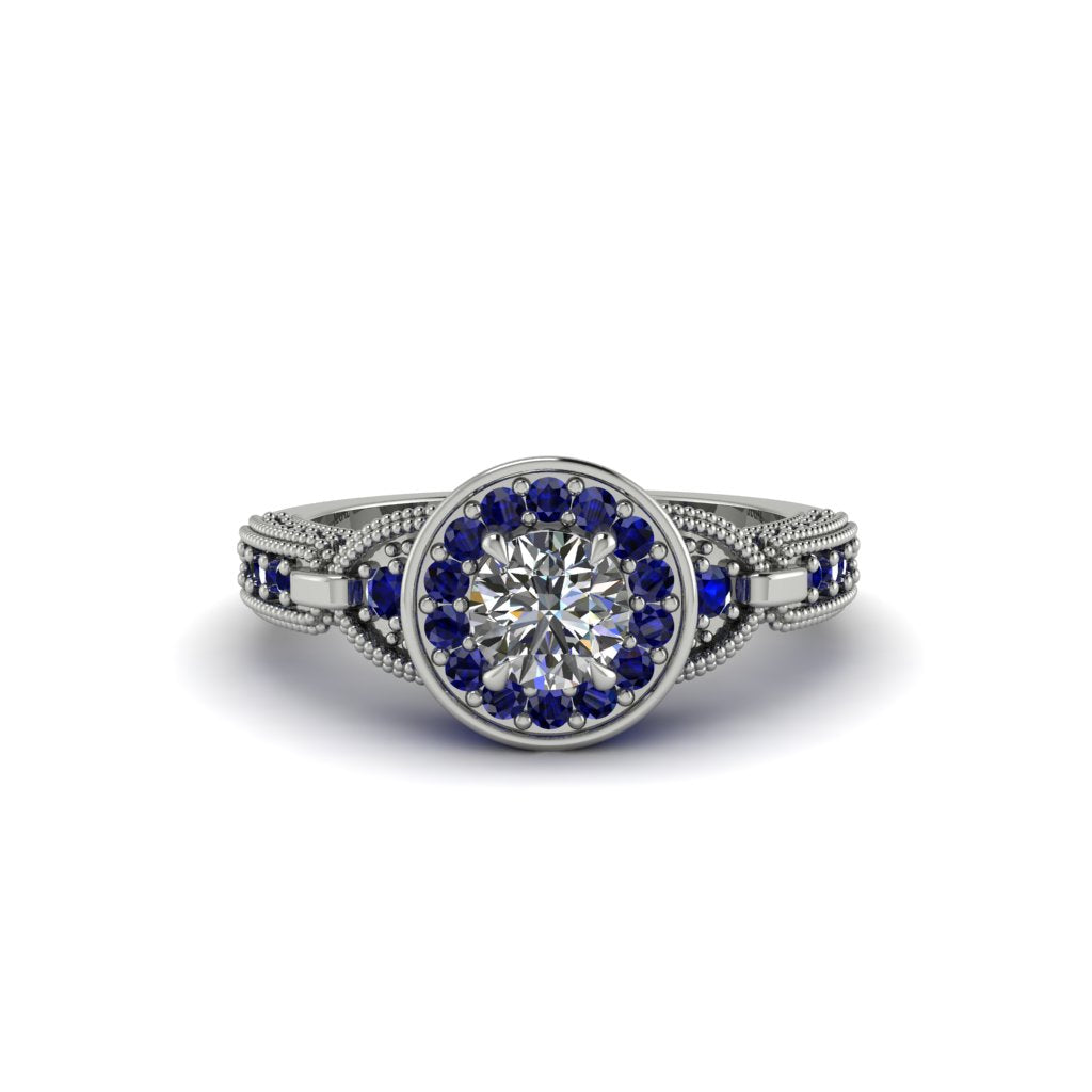 Diamond Double Halo Handmade Engagement Ring - Gracelyn No. 63