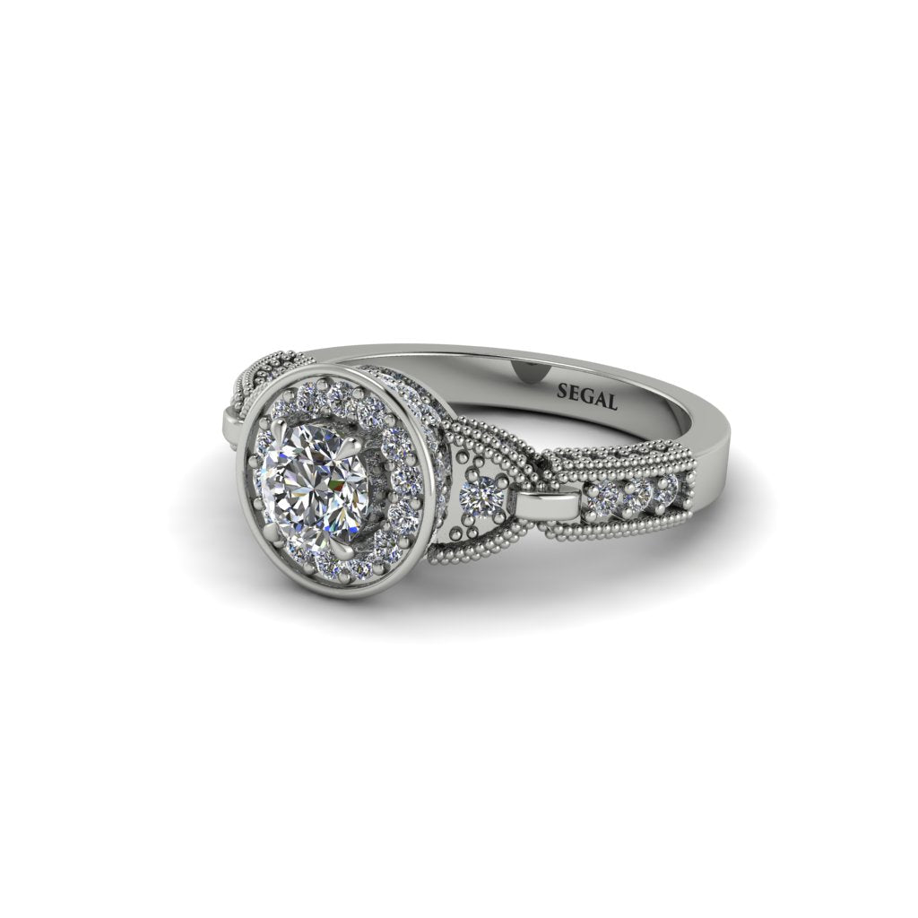 Diamond Double Halo Handmade Engagement Ring - Gracelyn No. 3
