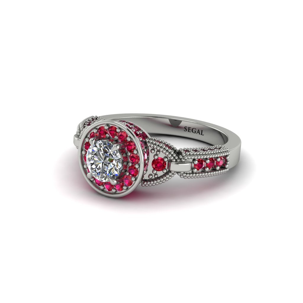 Diamond Double Halo Handmade Engagement Ring - Gracelyn No. 48