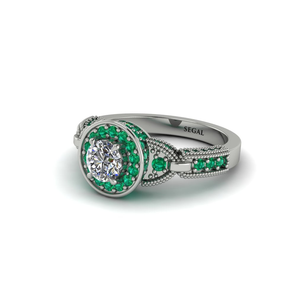 Diamond Double Halo Handmade Engagement Ring - Gracelyn No. 18