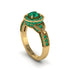Emerald Double Halo Handmade Engagement Ring - Gracelyn No. 19