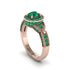 Emerald Double Halo Handmade Engagement Ring - Gracelyn No. 20 image 1