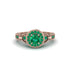 Emerald Double Halo Handmade Engagement Ring - Gracelyn No. 20