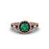 Emerald Double Halo Handmade Engagement Ring - Gracelyn No. 35