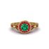 Emerald Double Halo Handmade Engagement Ring - Gracelyn No. 49