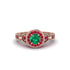 Emerald Double Halo Handmade Engagement Ring - Gracelyn No. 50 image 2