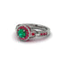 Emerald Double Halo Handmade Engagement Ring - Gracelyn No. 51