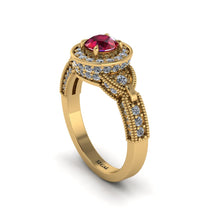 Ruby Double Halo Handmade Engagement Ring - Gracelyn No. 10 image 1