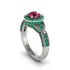 Ruby Double Halo Handmade Engagement Ring - Gracelyn No. 27