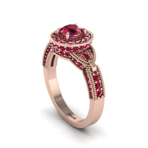 Ruby Double Halo Handmade Engagement Ring - Gracelyn No. 56 image 1