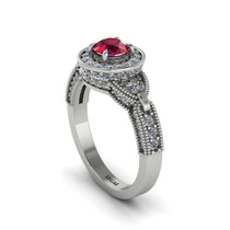 Ruby Double Halo Handmade Engagement Ring - Gracelyn No. 12 image 1