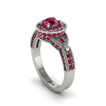 Ruby Double Halo Handmade Engagement Ring - Gracelyn No. 57 image 1