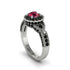 Ruby Double Halo Handmade Engagement Ring - Gracelyn No. 42