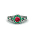 Ruby Double Halo Handmade Engagement Ring - Gracelyn No. 27